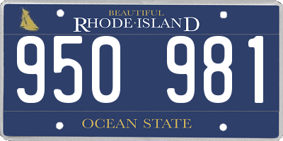 RI license plate 950981