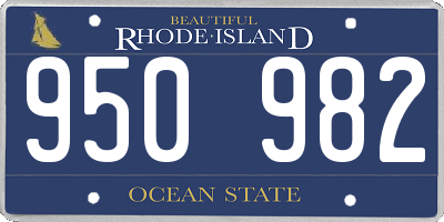 RI license plate 950982