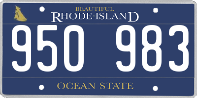 RI license plate 950983