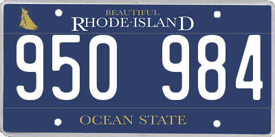 RI license plate 950984