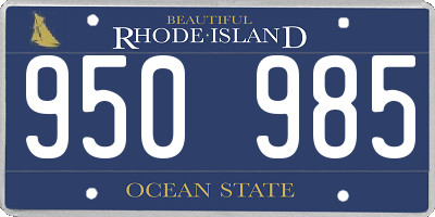 RI license plate 950985