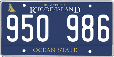 RI license plate 950986