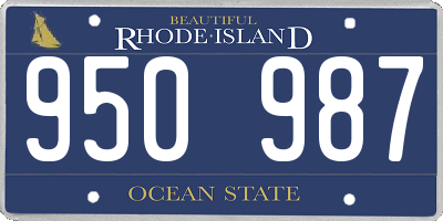 RI license plate 950987