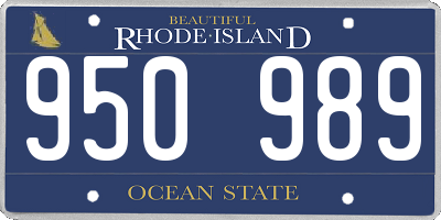 RI license plate 950989