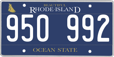 RI license plate 950992