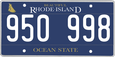 RI license plate 950998