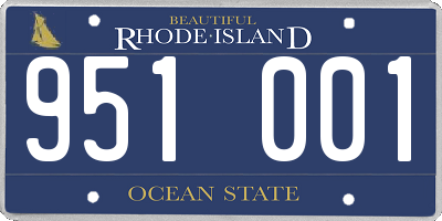 RI license plate 951001