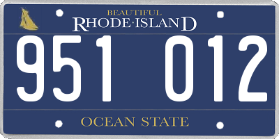 RI license plate 951012