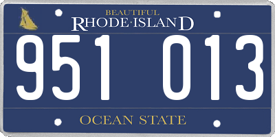 RI license plate 951013