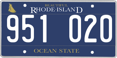 RI license plate 951020