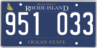 RI license plate 951033