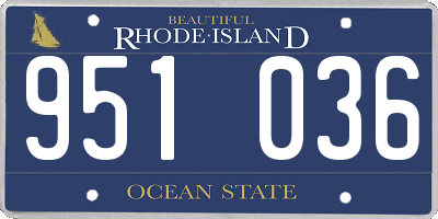 RI license plate 951036