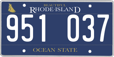 RI license plate 951037