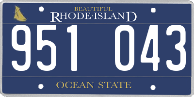 RI license plate 951043