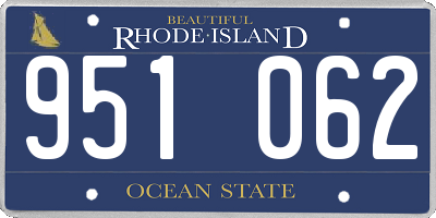 RI license plate 951062