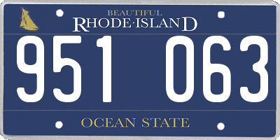 RI license plate 951063