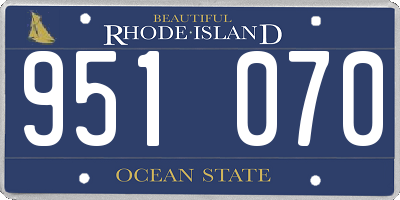 RI license plate 951070