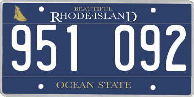 RI license plate 951092