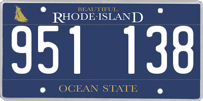 RI license plate 951138