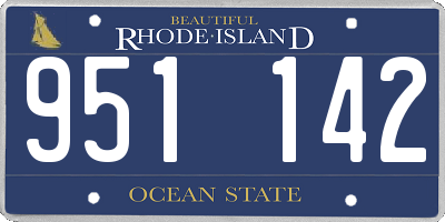 RI license plate 951142