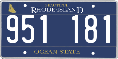 RI license plate 951181
