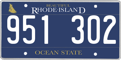 RI license plate 951302