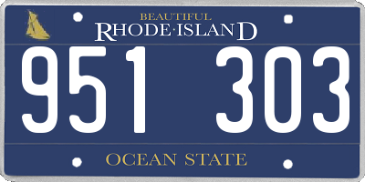 RI license plate 951303