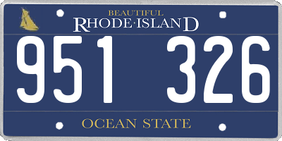 RI license plate 951326