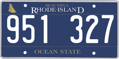 RI license plate 951327