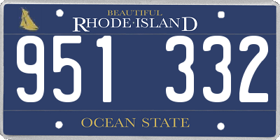 RI license plate 951332