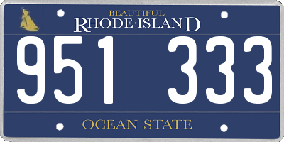 RI license plate 951333