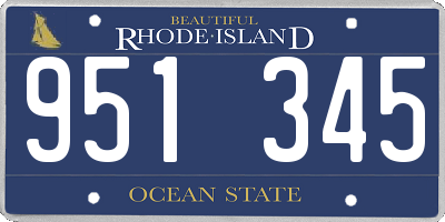 RI license plate 951345
