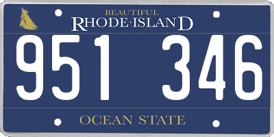 RI license plate 951346