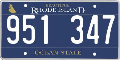 RI license plate 951347