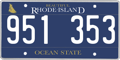 RI license plate 951353