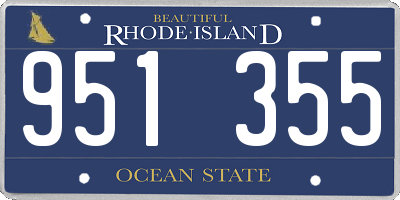 RI license plate 951355