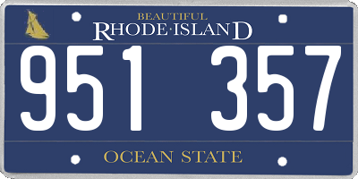 RI license plate 951357