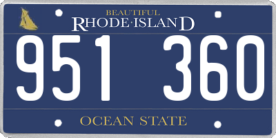 RI license plate 951360