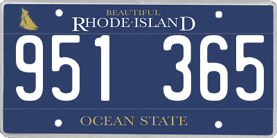 RI license plate 951365