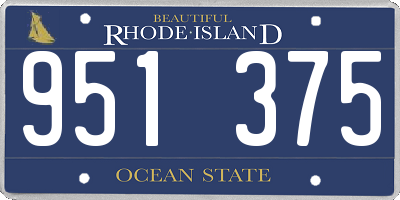 RI license plate 951375