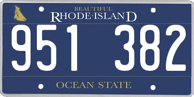 RI license plate 951382