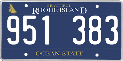 RI license plate 951383