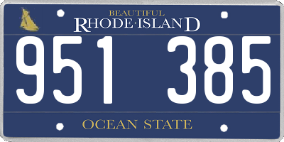 RI license plate 951385