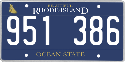 RI license plate 951386