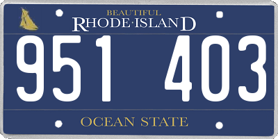 RI license plate 951403