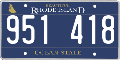 RI license plate 951418