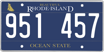 RI license plate 951457