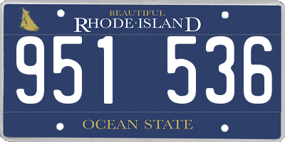 RI license plate 951536
