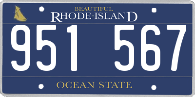 RI license plate 951567