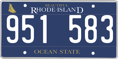 RI license plate 951583